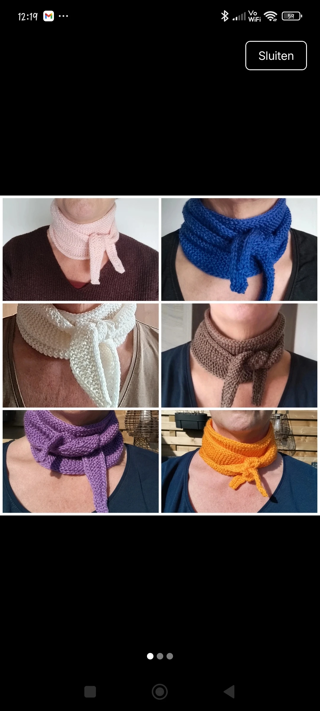 Sophie scarf neksjaal kleur naar keuze